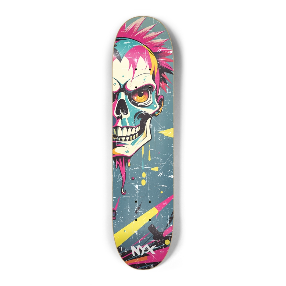 Colored skull 7-1/4 Mini/Kid Skateboard