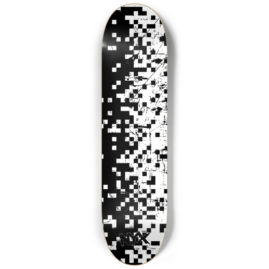 Black on white 8-1/4 Skateboard Deck