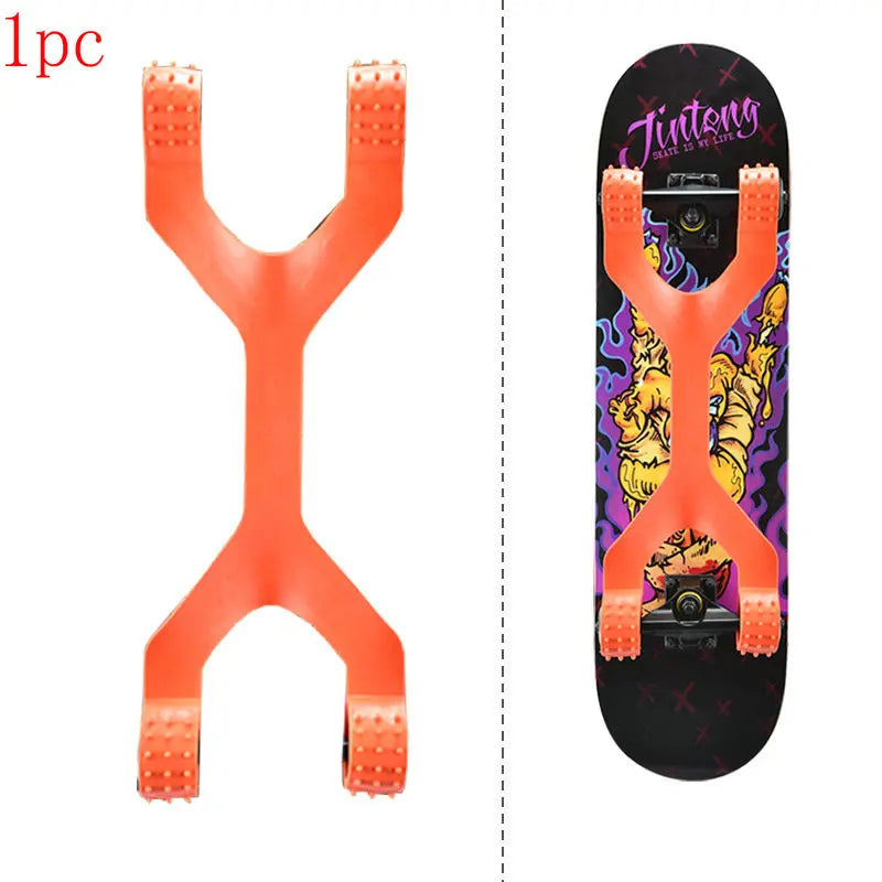 Skateboarding jumping bar beginners boys and girls professional board double warping Four Wheel skateboard springboard assistant